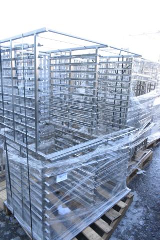 4 BRAND NEW! 60703 Stainless Steel Commercial Cassette 102, 65U Pan Rack. 4 Times Your Bid!
