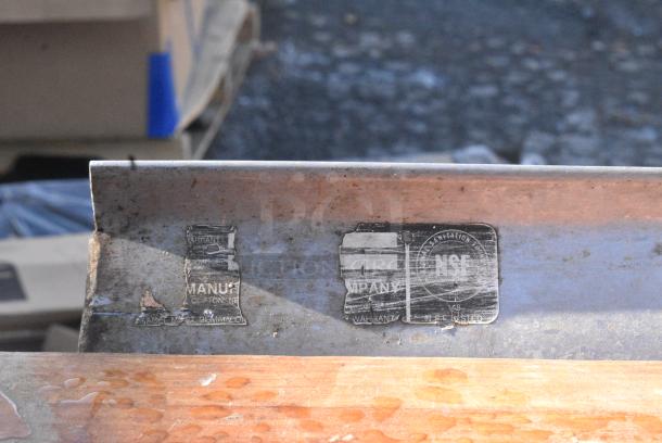 Butcher Block Tabletop on Metal Legs and Under Shelf. - Image 4 of 4