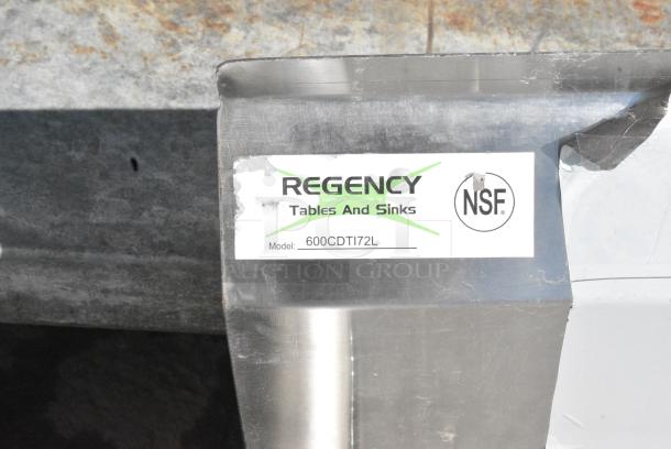 BRAND NEW SCRATCH AND DENT! Regency 600CDT172L 6' 16-Gauge Stainless Steel Clean L-Shape Dishtable - Island. No Legs. - Image 5 of 5