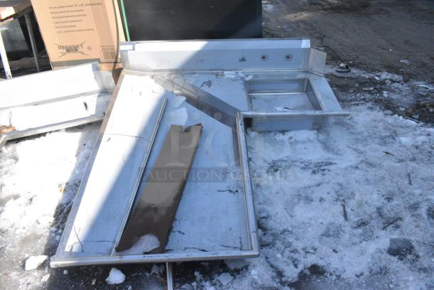BRAND NEW SCRATCH AND DENT! Regency 600CDTL72L 6' 16-Gauge Stainless Steel Clean L-Shape Dishtable - Island. No Legs. - Image 2 of 5