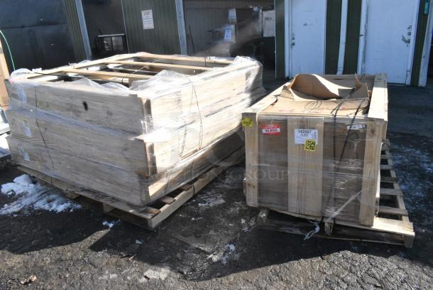 ALL ONE MONEY! Lot of 2 Pallets of BRAND NEW! Items Including 266C2472NA3L Styleline CL2472-NT Classic Plus 24" x 72" Walk-In Cooler Merchandiser Doors with Shelving - Anodized Satin Silver, Left Hinge - 3/Set - Image 2 of 7