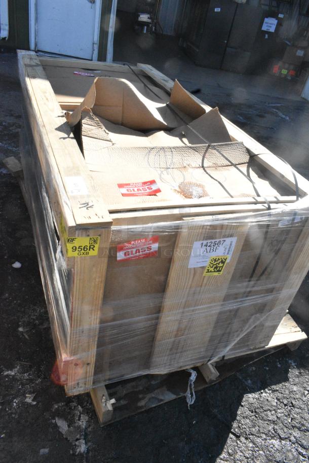 ALL ONE MONEY! Lot of 2 Pallets of BRAND NEW! Items Including 266C2472NA3L Styleline CL2472-NT Classic Plus 24" x 72" Walk-In Cooler Merchandiser Doors with Shelving - Anodized Satin Silver, Left Hinge - 3/Set - Image 6 of 7
