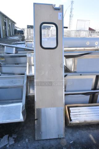 2 BRAND NEW SCRATCH AND DENT! Wood Pattern Swinging Kitchen Door. 2 Times Your Bid!