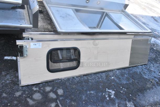 2 BRAND NEW SCRATCH AND DENT! Wood Pattern Swinging Kitchen Door. 2 Times Your Bid! - Image 2 of 3