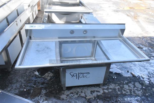 BRAND NEW SCRATCH AND DENT! Regency 600S12424218 Stainless Steel Single Bay Sink w/ Dual Drain Boards. No Legs. - Image 1 of 7