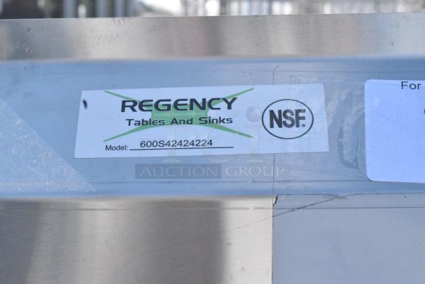 BRAND NEW SCRATCH AND DENT! Regency 600S42424224  Stainless Steel 4 Bay Sink w/ Dual Drain Boards. - Image 9 of 9