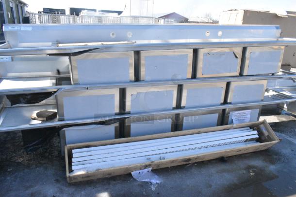 BRAND NEW SCRATCH AND DENT! Regency 600S42424224  Stainless Steel 4 Bay Sink w/ Dual Drain Boards. No Legs. - Image 2 of 5