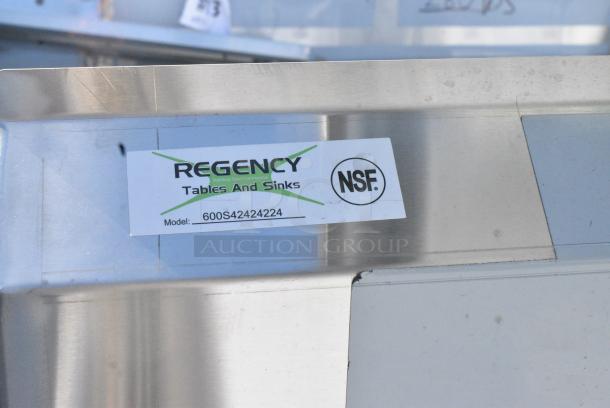 BRAND NEW SCRATCH AND DENT! Regency 600S42424224  Stainless Steel 4 Bay Sink w/ Dual Drain Boards. No Legs. - Image 5 of 5
