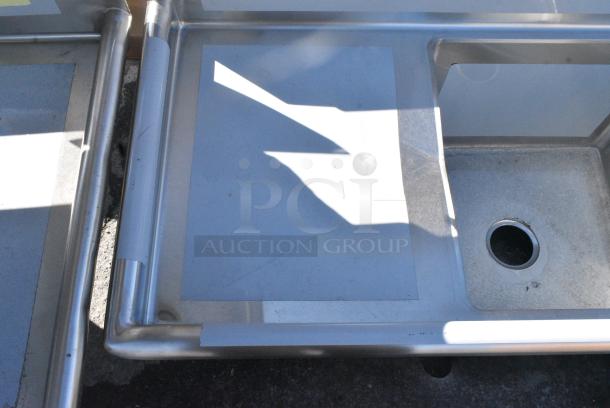 BRAND NEW SCRATCH AND DENT! Regency 600S3181818C Stainless Steel L Shaped 3 Bay Sink w/ Dual Drain Boards. No Legs. - Image 3 of 7