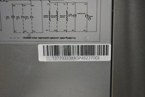 BRAND NEW SCRATCH AND DENT! Atlas Air ASP48 Stainless Steel Commercial Sandwich Salad Prep Table Mega Top on Commercial Casters. 115 Volts, 1 Phase. Serial T3770323XASP48237001. Tested and Working! - Image 10 of 10