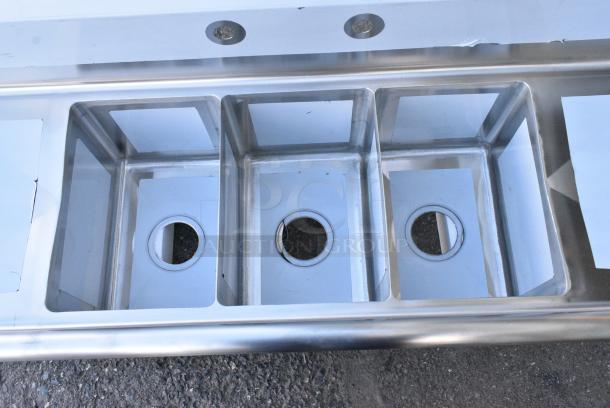 BRAND NEW SCRATCH AND DENT! KoolMore SC101410-12B3 10x14x10 3-Compartment Stainless Steel Kitchen Sink - Image 7 of 9