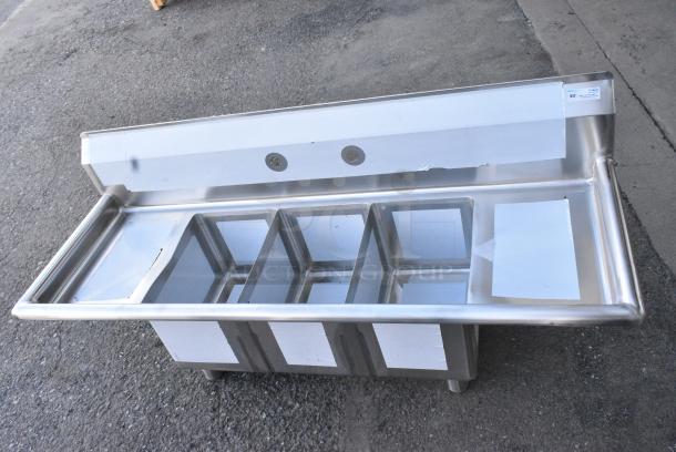 BRAND NEW SCRATCH AND DENT! KoolMore SC101410-12B3 10x14x10 3-Compartment Stainless Steel Kitchen Sink - Image 5 of 9