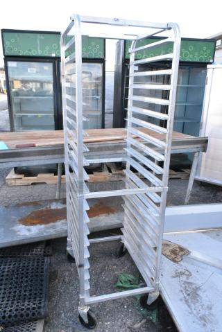 Metal Commercial Pan Transport Rack on Commercial Casters.
