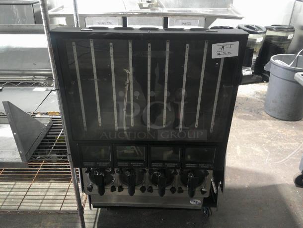 NICE! FBD 564 Four Flavor Commercial Carbonated Slushy Frozen Drink Machine! Huge Backlight Flavor Sign! - Image 1 of 5