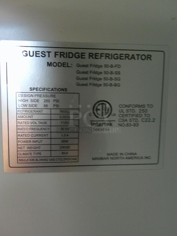 NICE TESTED GuestFridge 50 Slim Mini Fridge – Black Frame Glass Door - Image 3 of 4