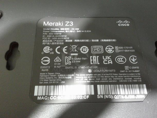 BRAND NEW IN BOX Cisco Z3-HW Meraki Z3 Cloud Managed Teleworker Gateway Wireless Router - Image 4 of 5