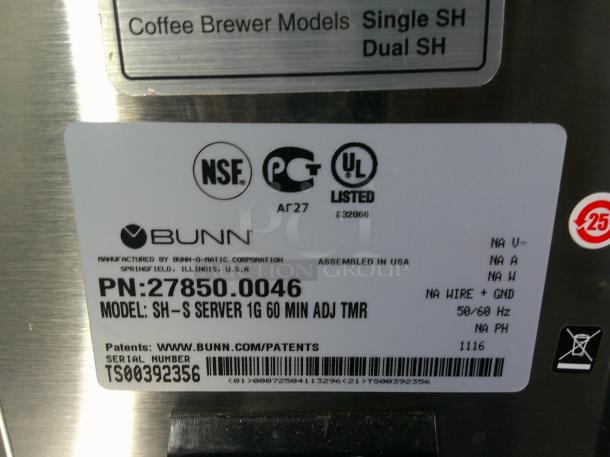 LIKE NEW Bunn Beverage Server - 1Gal(3.8L) SH-S Server, Stainless Steel - Image 4 of 5