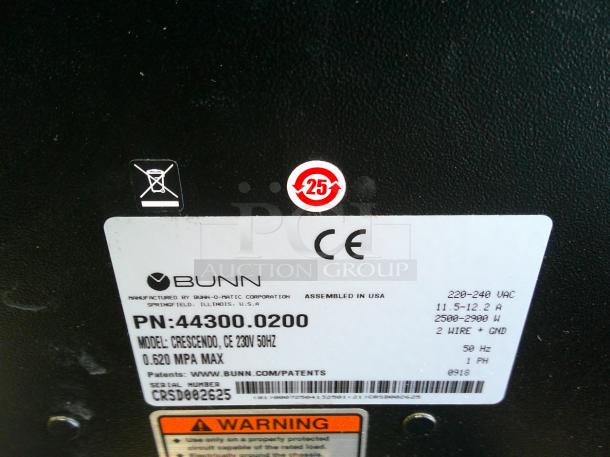 NICE Bunn 44300.0200 Crescendo Series Espresso Machine! Bean-to-Cup, Countertop! - 220V 50Hz - Image 5 of 6