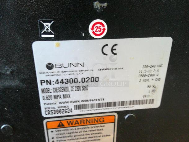 NICE Bunn 44300.0200 Crescendo Series Espresso Machine! Bean-to-Cup, Countertop! - 220V 50Hz - Image 5 of 6