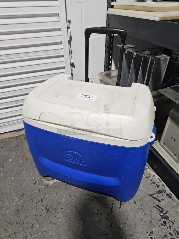 Blue Insulated Igloo Style Cooler! With Handle! - Image 1 of 4