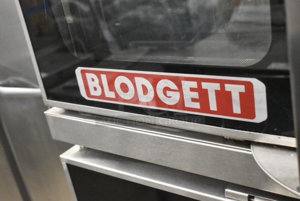 2 2017 Blodgett HVH-100E Hydrovection Helix Stainless Steel Commercial Electric Powered Full Size Convection Oven w/ View Through Doors, Metal Oven Racks on Commercial Casters. Top Oven 440-480 Volts, 3 Phase and Bottom Oven 125-240 Volts, 3 Phase. 2 Times Your Bid! - Image 3 of 10