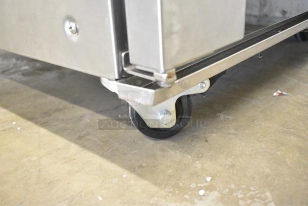 BRAND NEW SCRATCH AND DENT! Moffat H8D-FS-UC Stainless Steel Commercial Electric Powered 8 Tray Full Size Digital Electric Undercounter Holding Cabinet w/ View Through Door and Metal Oven Racks on Commercial Casters. 208-240 Volts, 1 Phase. - Image 5 of 9