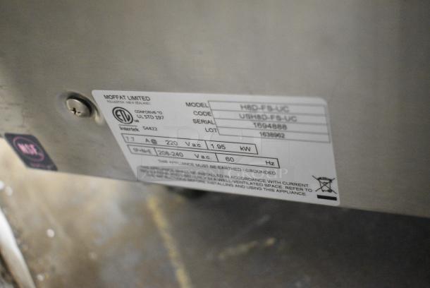 BRAND NEW SCRATCH AND DENT! Moffat H8D-FS-UC Stainless Steel Commercial Electric Powered 8 Tray Full Size Digital Electric Undercounter Holding Cabinet w/ View Through Door and Metal Oven Racks on Commercial Casters. 208-240 Volts, 1 Phase. - Image 8 of 9