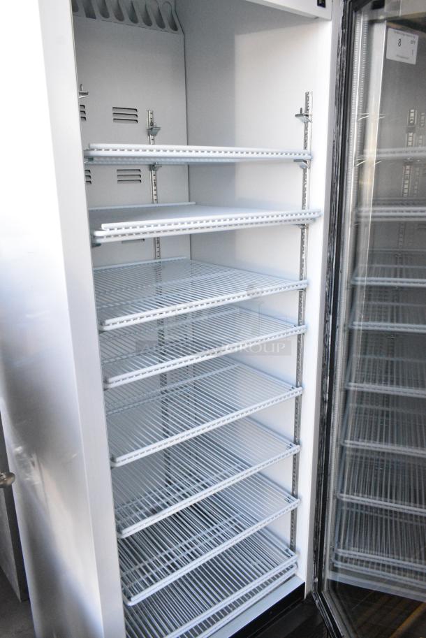 2019 Habco SE18 Metal Commercial Single Door Reach In Cooler Merchandiser w/ Poly Coated Racks.. 115 Volts, 1 Phase. Tested and Working! - Image 3 of 5