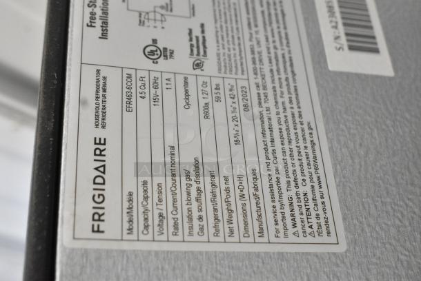 Frigidaire EFR463-COM Mini Cooler w/ Freezer. 115 Volts, 1 Phase. Tested and Working! - Image 9 of 9