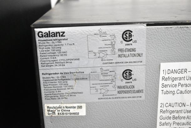 Galanz GL17BK Mini Cooler. 115 Volts, 1 Phase. Tested and Working! - Image 6 of 6