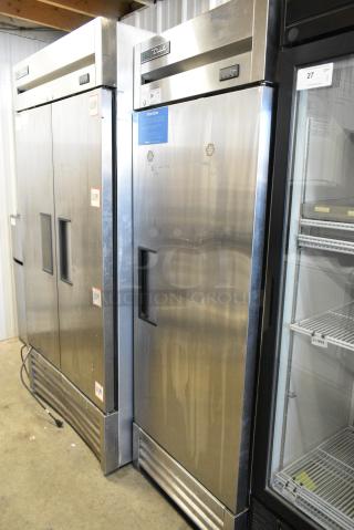 2021 True T-19F-HC Stainless Steel Commercial Single Door Reach in Freezer w/ Poly Coated Racks. 115 Volts, 1 Phase. Tested and Working!