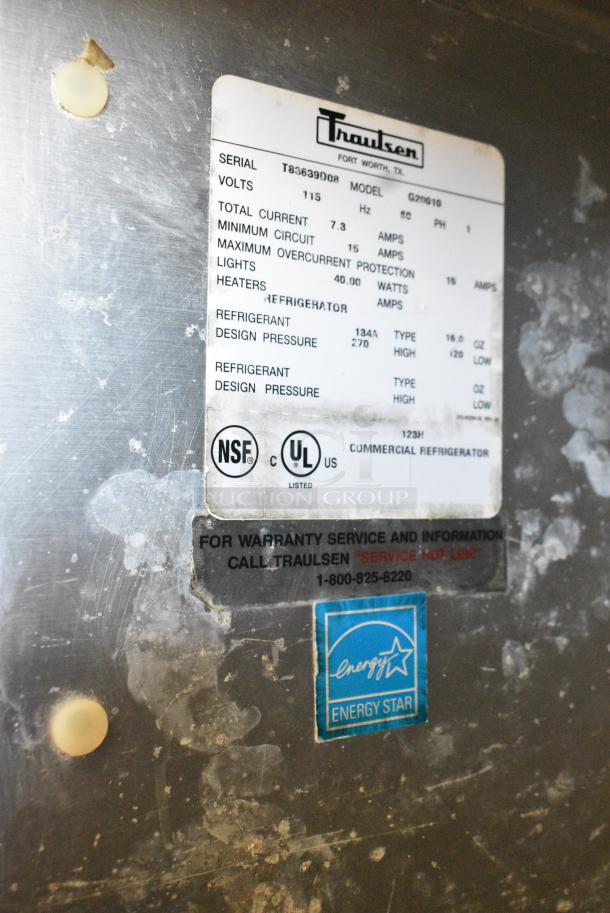 Traulsen G20010 Stainless Steel Commercial Solid Door Reach-In Refrigerator with Left / Right Hinged Doors. 115 Volts, 1 Phase. Tested and Powers On But Does Not Get Cold - Image 8 of 8