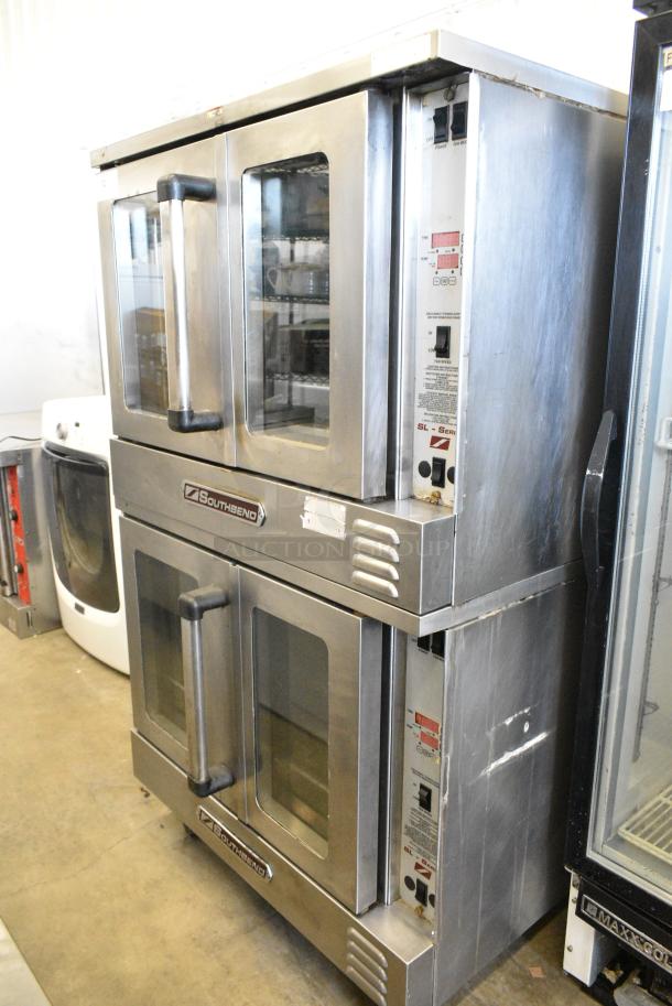 2 Southbend Stainless Steel Commercial Natural Gas Powered Full Size Convection Oven w/ View Through Doors, Metal Oven Racks on Commercial Casters. 2 Times Your Bid! - Image 1 of 10