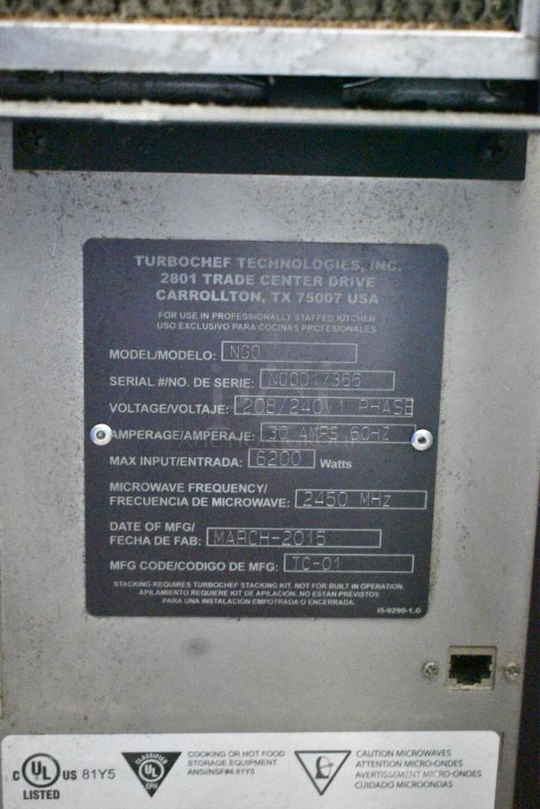 Turbochef NGO Metal Commercial Countertop Electric Powered Rapid Cook Oven. 208/240 Volts, 1 Phase. - Image 6 of 6
