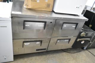 True TUC-48D-4 Stainless Steel Commercial 4 Drawer Undercounter Cooler on Commercial Casters. 115 Volts, 1 Phase. Tested and Working!