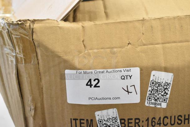 BRAND NEW! Box of 7 Lancaster Table & Seating 164CUSHINBK2 Black Chiavari Chair Cushion with Ties - 2" Thick - Image 4 of 5