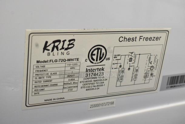 Krib FLG-72Q-WHITE Chest Freezer. 110-120 Volts, 1 Phase. Tested and Working! - Image 6 of 6