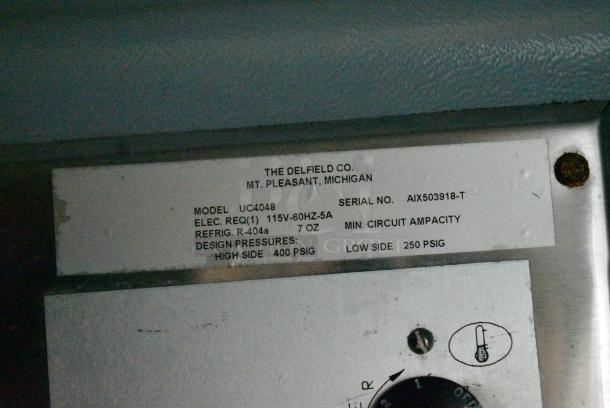 Delfield UC4048 Stainless Steel Commercial 2 Door Undercounter Cooler. 115 Volts, 1 Phase. Tested and Working! - Image 7 of 7