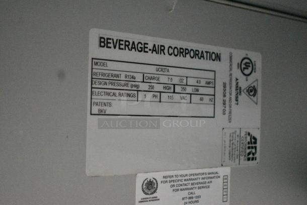 Beverage Air UCR27A Stainless Steel Commercial Single Door Undercounter Cooler. 115 Volts, 1 Phase. Tested and Powers On But Does Not Get Cold - Image 5 of 5