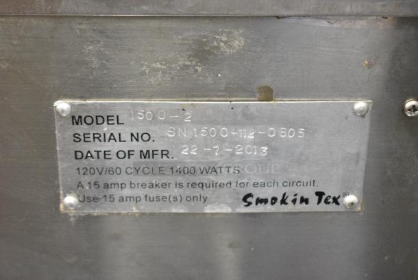 Smokin Tex 1500-2 Metal Electric Powered Smoker. 120 Volts, 1 Phase. Tested and Powers On But Does Not Get Warm - Image 5 of 5