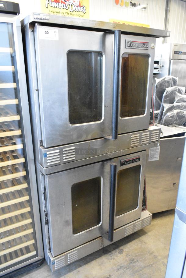 2 Garland Master 200 Stainless Steel Commercial Natural Gas Powered Full Size Convection Oven w/ View Through Doors, Metal Oven Racks and Thermostatic Controls on Commercial Casters. 2 Times Your Bid! - Image 1 of 12