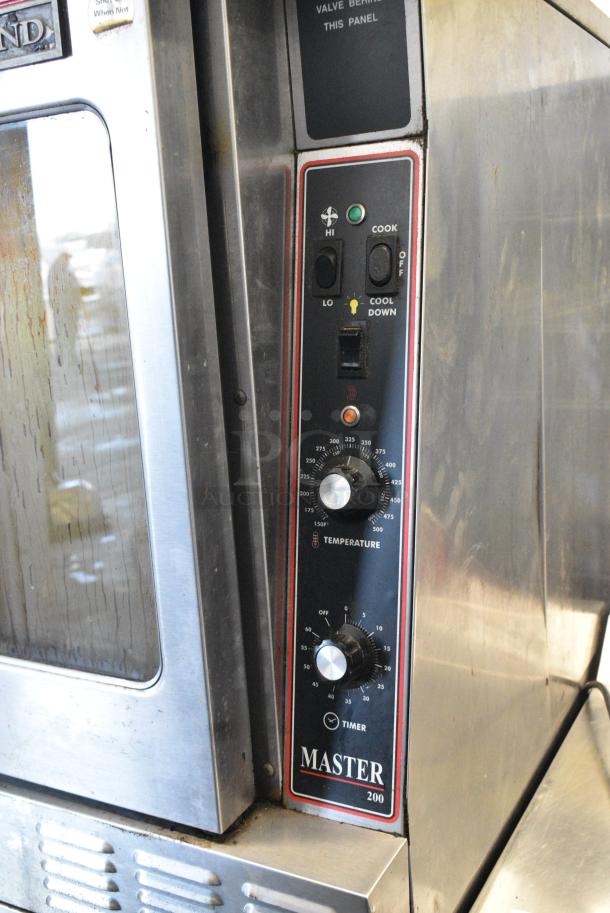 2 Garland Master 200 Stainless Steel Commercial Natural Gas Powered Full Size Convection Oven w/ View Through Doors, Metal Oven Racks and Thermostatic Controls on Commercial Casters. 2 Times Your Bid! - Image 4 of 12