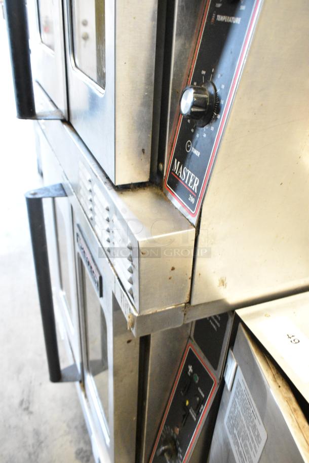 2 Garland Master 200 Stainless Steel Commercial Natural Gas Powered Full Size Convection Oven w/ View Through Doors, Metal Oven Racks and Thermostatic Controls on Commercial Casters. 2 Times Your Bid! - Image 11 of 12