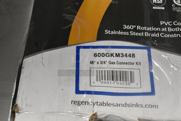 BRAND NEW SCRATCH AND DENT! Regency 600GKM3448 48" Mobile Gas Connector Hose Kit with 2 Elbows, Full Port Valve, Restraining Device, and Quick Disconnect - 3/4" - Image 4 of 4