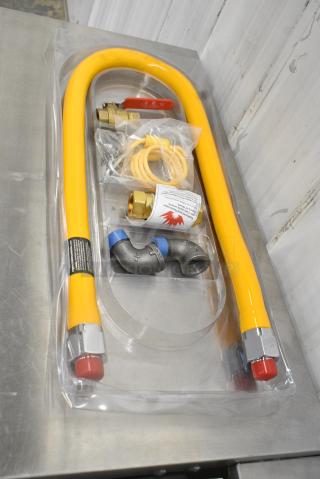 BRAND NEW SCRATCH AND DENT! Regency 600GKM3448 48" Mobile Gas Connector Hose Kit with 2 Elbows, Full Port Valve, Restraining Device, and Quick Disconnect - 3/4"
