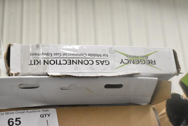 BRAND NEW SCRATCH AND DENT! Regency 600GKM3448 48" Mobile Gas Connector Hose Kit with 2 Elbows, Full Port Valve, Restraining Device, and Quick Disconnect - 3/4" - Image 2 of 4
