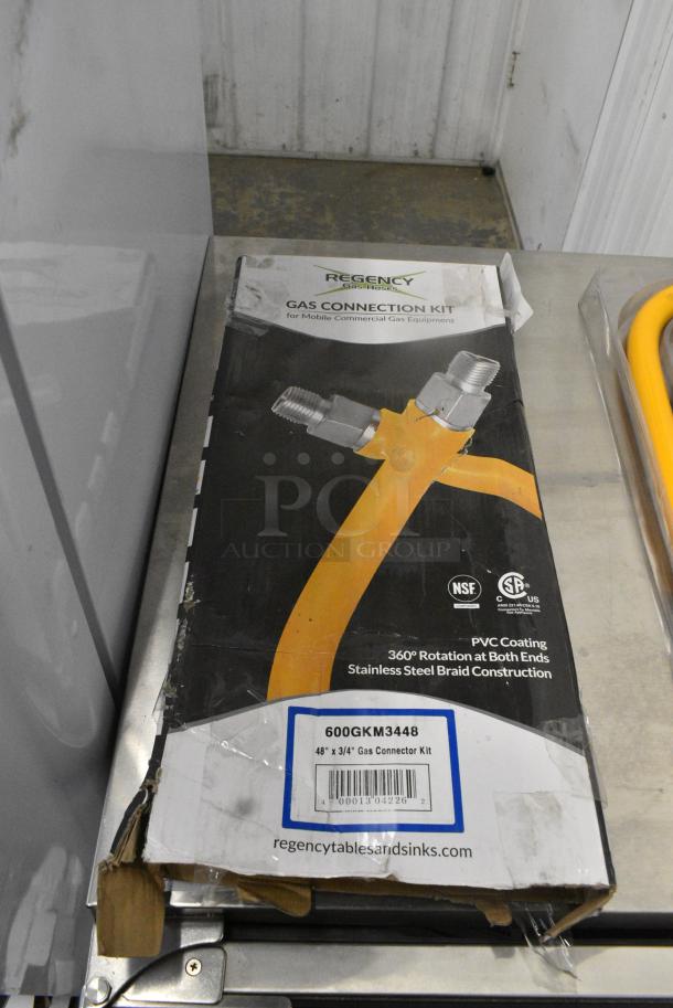 BRAND NEW SCRATCH AND DENT! Regency 600GKM3448 48" Mobile Gas Connector Hose Kit with 2 Elbows, Full Port Valve, Restraining Device, and Quick Disconnect - 3/4" - Image 3 of 4