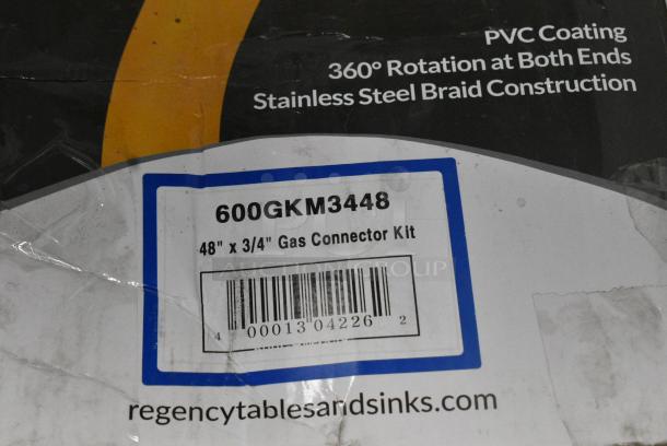 BRAND NEW SCRATCH AND DENT! Regency 600GKM3448 48" Mobile Gas Connector Hose Kit with 2 Elbows, Full Port Valve, Restraining Device, and Quick Disconnect - 3/4" - Image 4 of 4