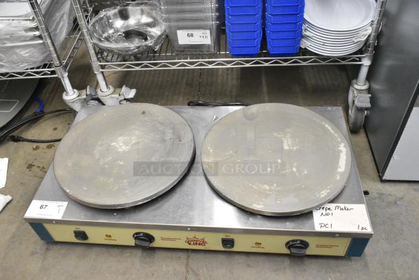 2024 Carnival King 382CM16DBL Stainless Steel Commercial Countertop 2 Burner Crepe Maker. 208-240 Volts. - Image 1 of 6