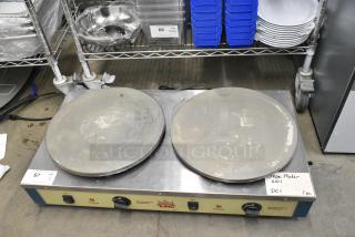 2024 Carnival King 382CM16DBL Stainless Steel Commercial Countertop 2 Burner Crepe Maker. 208-240 Volts.